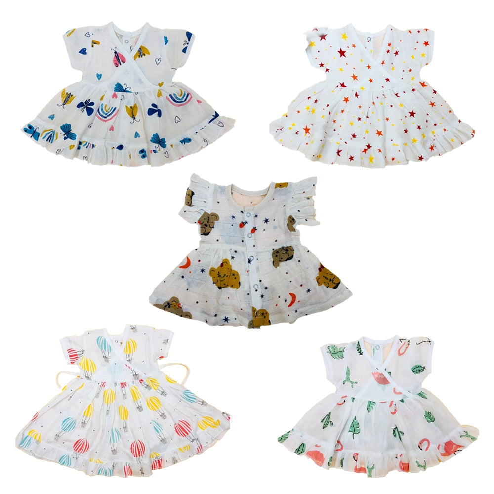 Muslin New Born frocks-1